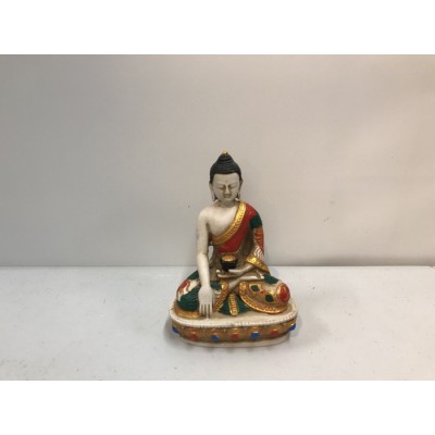 BOUDDHA PEINT À LA MAIN DU NÉPAL 5 1/2 pouces...