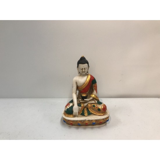 BOUDDHA PEINT À LA MAIN DU NÉPAL 5 1/2 pouces...