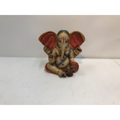 GANESH 6 1/2 pouces peint à la main du Népal...