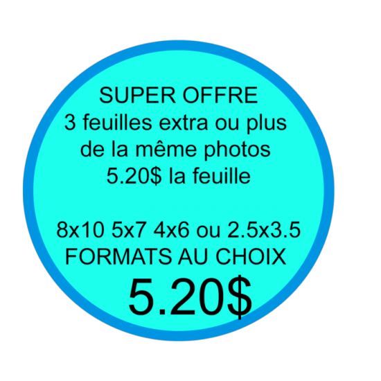 Forfait 1 feuille  extra 2024