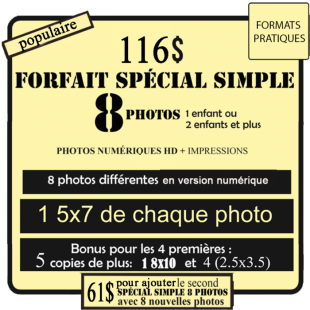 Forfait Spécial simple 116$