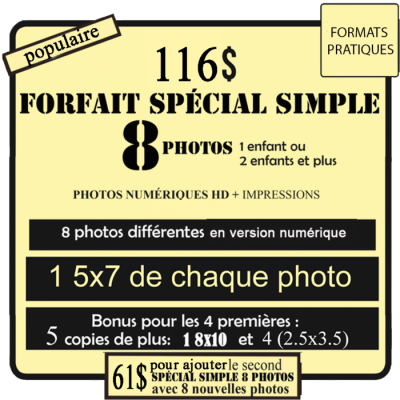Forfait Spécial simple 116$