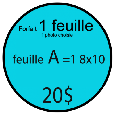 Forfait 1 feuille 8x10