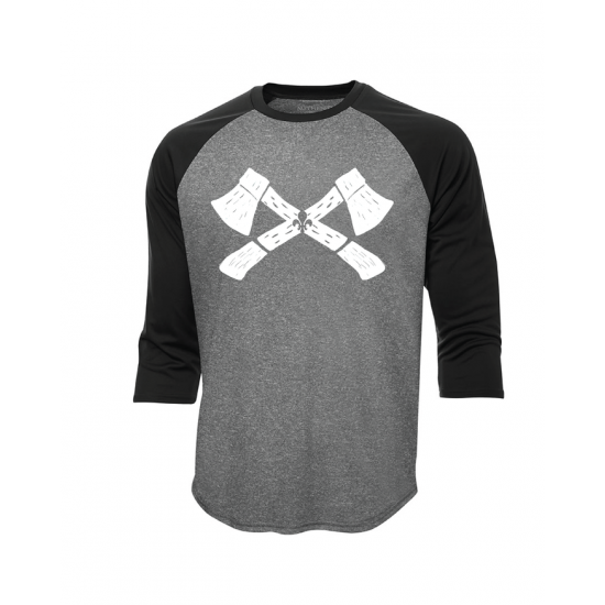Chandail Baseball Haches/Hommes-des-Bois (Gris/noir)