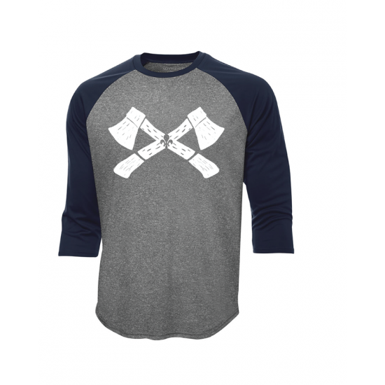 Chandail Baseball Haches/Hommes-des-Bois (Gris/bleu marin)