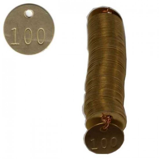 No 71 Jetons de Laiton Numérotés. Chiffre de 3/8" (9.5mm) de hauteur