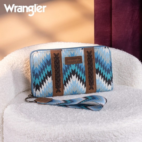 Porte feuille Wrangler zigzag turquoise 