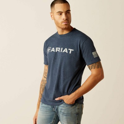 T-shirt Ariat drapeau  marine homme 