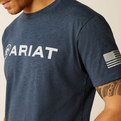 T-shirt Ariat drapeau  marine homme 