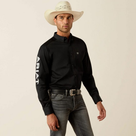 Chemise Ariat Team Logo noir et gris homme 