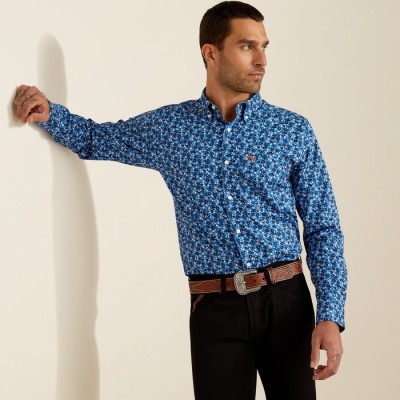 Chemise Ariat Brighton bleu homme 