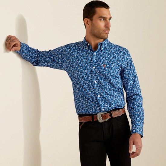 Chemise Ariat Brighton bleu homme 