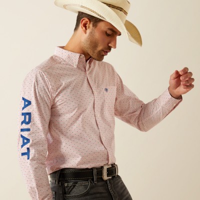 Chemise Ariat Team Primo rouge et bleu homme 