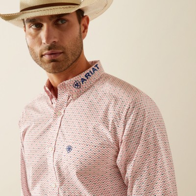 Chemise Ariat Team Primo rouge et bleu homme 