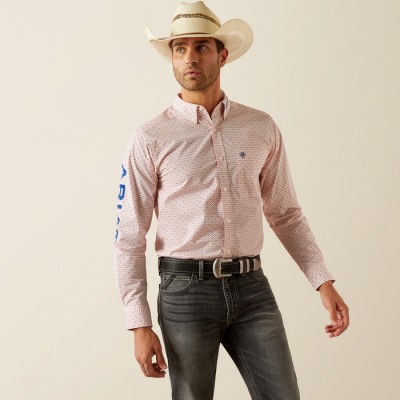 Chemise Ariat Team Primo rouge et bleu homme 