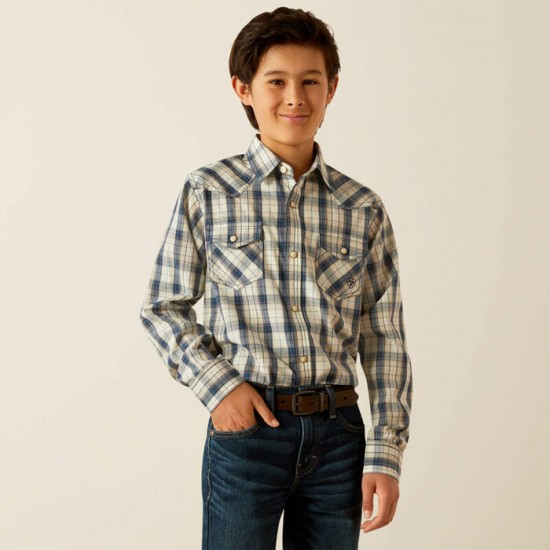 Chemise Ariat Hampton Retro fit navy enfant 