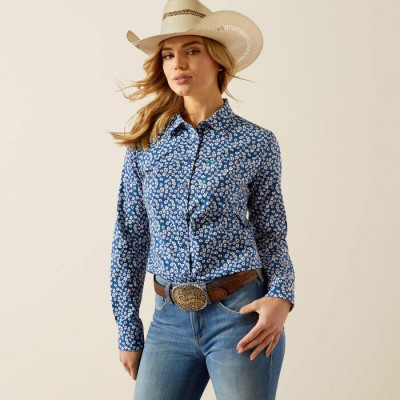 Blouse Ariat Kirby Stretch bleu floral femme 
