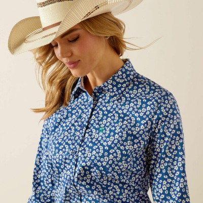 Blouse Ariat Kirby Stretch bleu floral femme 