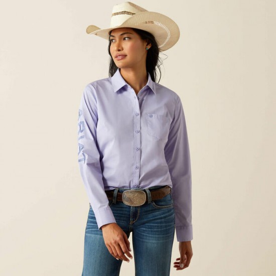 Blouse Ariat Team Kirby lavande logo lilas femme 