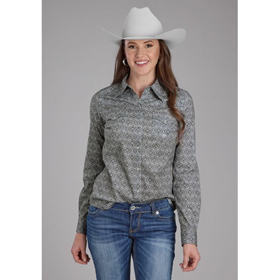 Blouse Roper Médaillon grise femme 