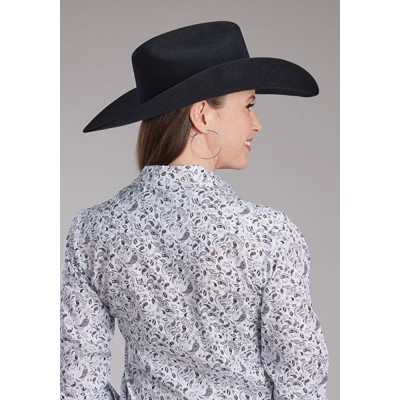 Blouse Roper paisley noir et blanc femme 