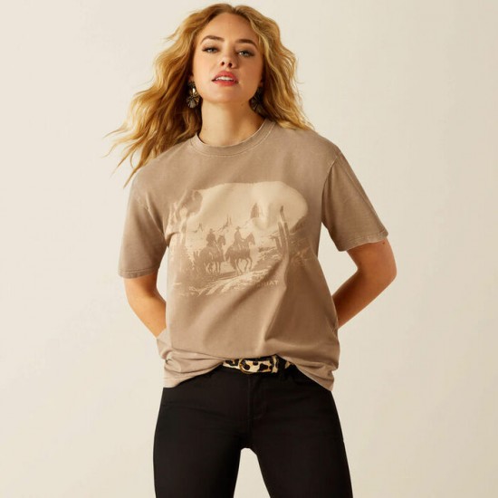 T-shirt Ariat Western Mural beige femme 
