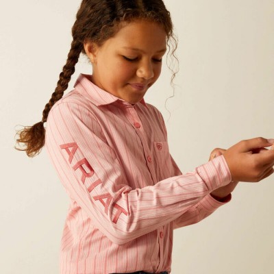 Blouse Ariat Team Kirby rose enfant 
