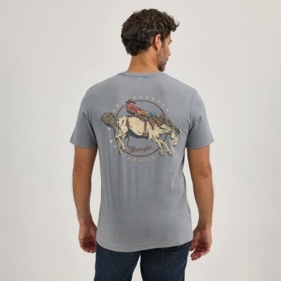 T-shirt Wrangler gris cowboy homme 