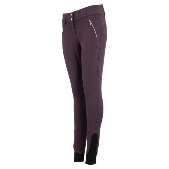 Pantalon d'équitation BR prune full seat silicone femme