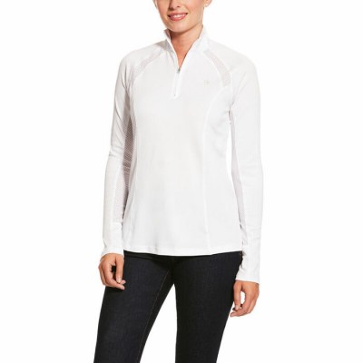 Chandail Ariat Sunstopper 1/4 ZIP blanc femme 