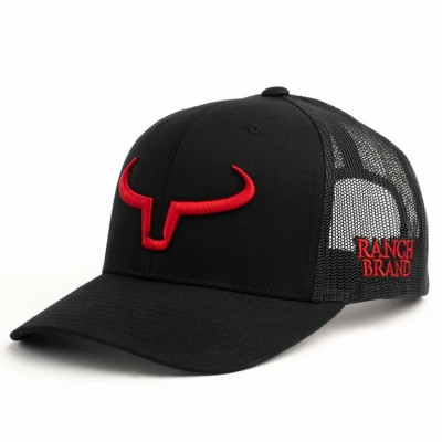 Casquette Ranch Brand Rancher noir logo rouge