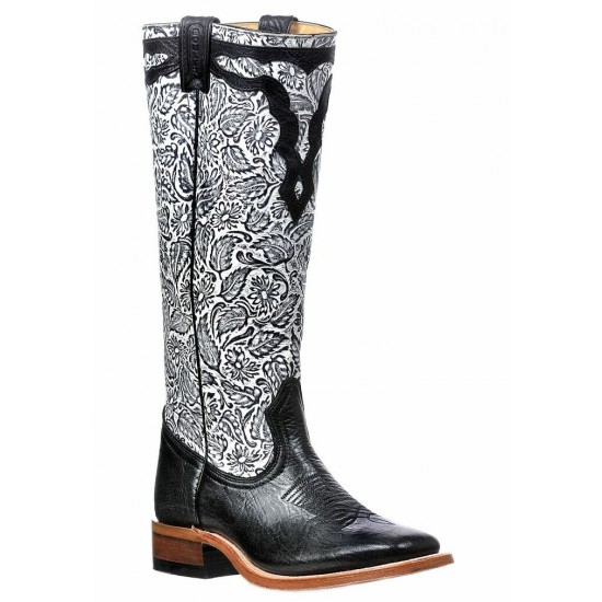 Botte Boulet Louisiana Daisy noir et blanc femme 