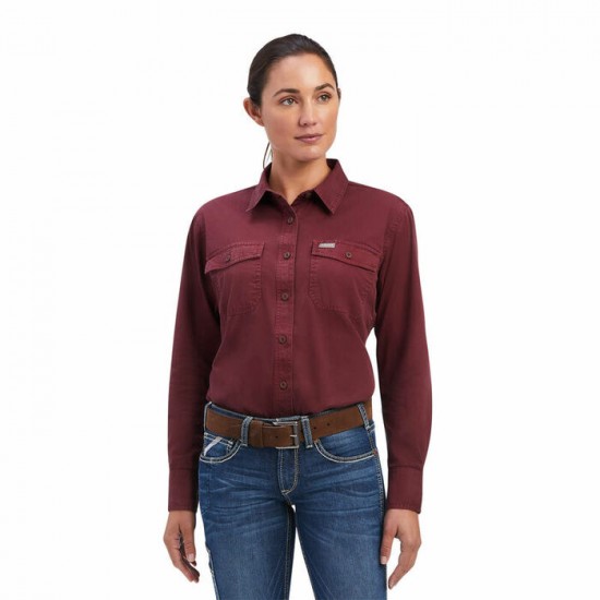 Blouse Ariat Rebar bourgogne femme 