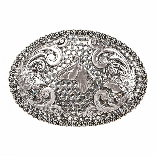 Boucle de ceinture tête de cheval et fleurs Blazin Roxx