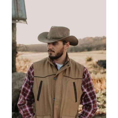 Chapeau Outback Ridge brun cuir