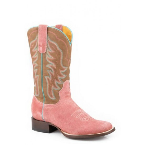 Botte Roper suède rose femme 