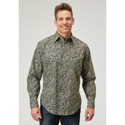 Chemise Roper paisley vert homme 