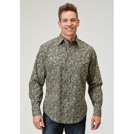 Chemise Roper paisley vert homme 