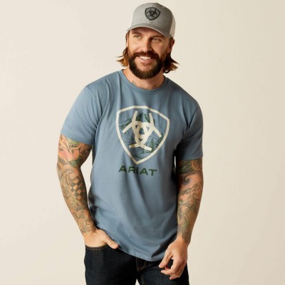 T-shirt Ariat Pic Rocheux denim homme  
