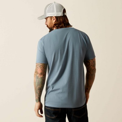 T-shirt Ariat Pic Rocheux denim homme  