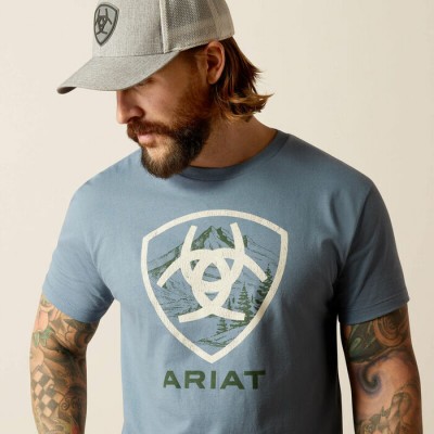 T-shirt Ariat Pic Rocheux denim homme  
