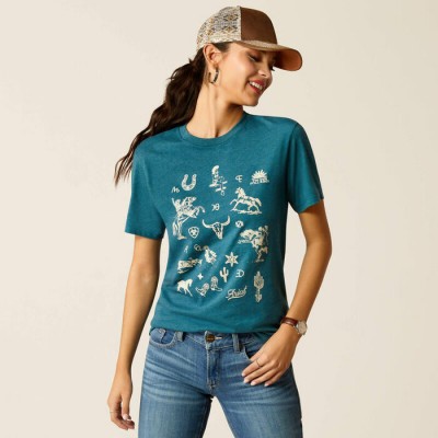 Chandail Ariat Sketch teal femme 
