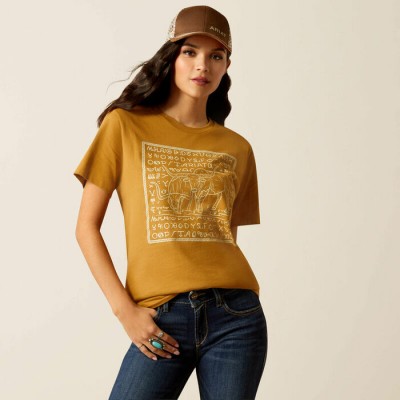 Chandail Ariat Longhorn jaune femme 