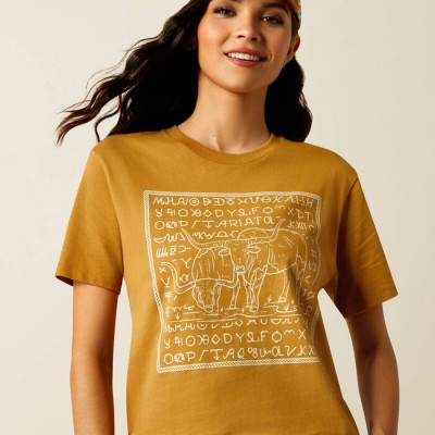 Chandail Ariat Longhorn jaune femme 