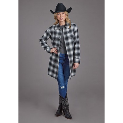 Jacket Stetson carreaux gris femme 