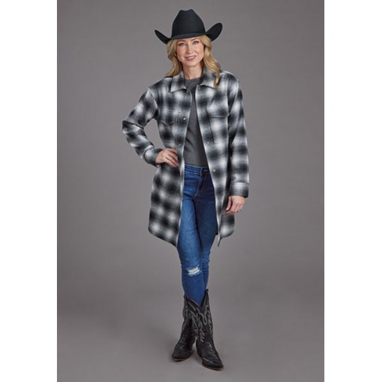 Jacket Stetson carreaux gris femme 