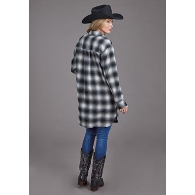 Jacket Stetson carreaux gris femme 