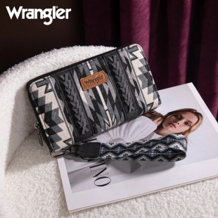 Porte feuille Wrangler aztèque noir et gris 