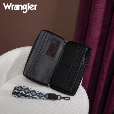 Porte feuille Wrangler aztèque noir et gris 