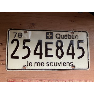 Plaque d'immatriculation 1978